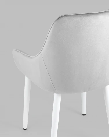 Стул Stool Group Диана велюр серый ножки белые УТ000031291