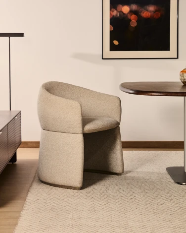 Стул Bosca из бежевой синели La Forma (ex Julia Grup) 425469