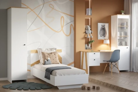 Письменный стол Теодора (Теодора белый / крафт золотой) Woodville арт.587604