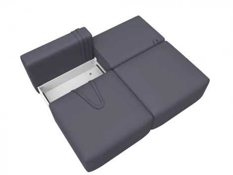 Диван прямой модульный Лига-060 НПБ (ЛДСП,Брус,Фанера/Пластик/Экокожа/Серый) Лига Диванов 130051