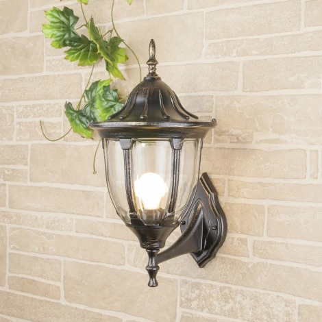 Настенный фонарь уличный Elektrostandard 1003U черное золото / 9909-C (GL 1003U)