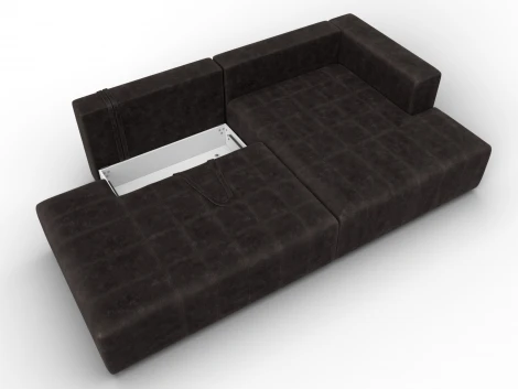 Диван угловой Лига-103 НПБ угол правый (ДСП,Брус,Фанера,Велюр/Коричневый) Лига Диванов 134827