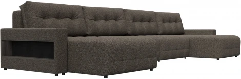 Диван п-образный с полками Лига-053 НПБ Лонг Лига Диванов (Велюр) арт.128997