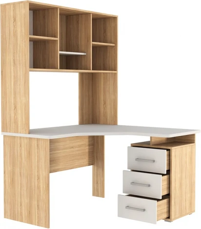 Лайт-2 Стол компьютерный 1200 угловой, цвет дуб сонома/белый Mebelson (арт.SKL2.2N02.1623)