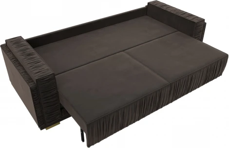 Диван прямой Лига-044 (Коричневый,Бежевый/Велюр) Лига Диванов арт.122253