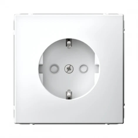 Розетка с заземлением и шторками (белый) Systeme Electric GAL000145S