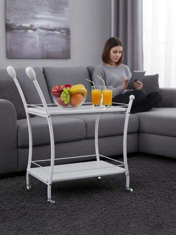 Стол сервировочный Марко белый/белый Mebelik 009738