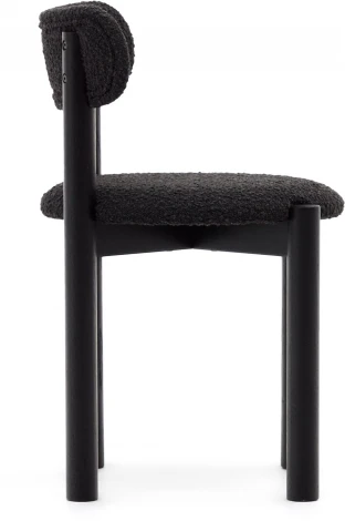 Nebai Стул из черной ткани букле и массива дуба с черной отделкой La Forma (ex Julia Grup) арт.178332