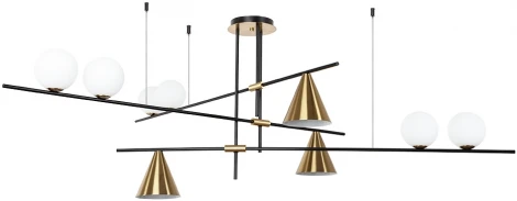 Потолочная люстра на штанге Arte Lamp Jacob A7029PL-9BK (220V, на тросе, шарики, асимметрия)