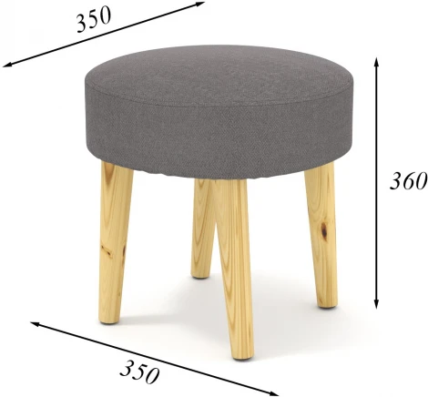 Пуф Arsko Сканди 2 серая рогожка