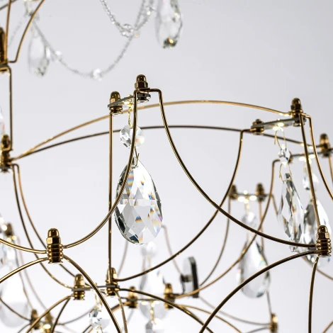 Подвесная люстра светодиодная хрустальная с пультом с регулировкой цветовой температуры Modelux MODELUX ML.7815.600P GD