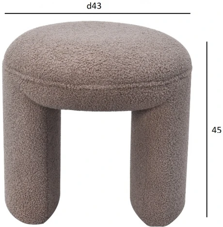 Пуф TEDDY серый d43*45см Garda Decor арт.N-55800