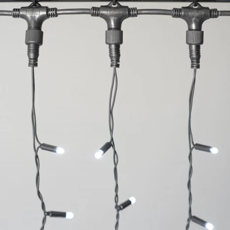 Гирлянда Занавес 2 x 2 м белый 220В, 400 LED, провод черный каучук 2,3мм, IP65 Laitcom ECO402-1-2W