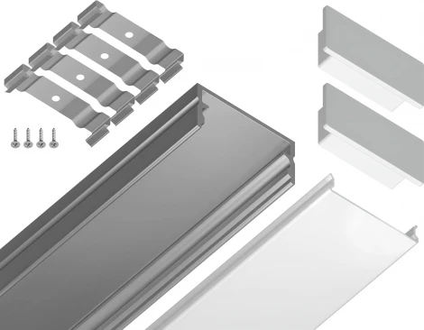 Алюминиевый профиль накладной для светодиодной ленты до 18,5мм Ambrella Illumination GP2001AL
