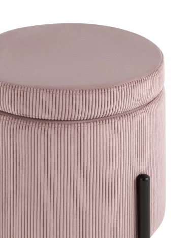 Пуф Дали с ящиком велюр пыльно-розовый УТ000036723