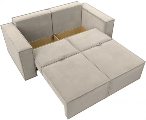 Диван прямой Куба мини (Бежевый/Микровельвет) Лига Диванов арт.121877