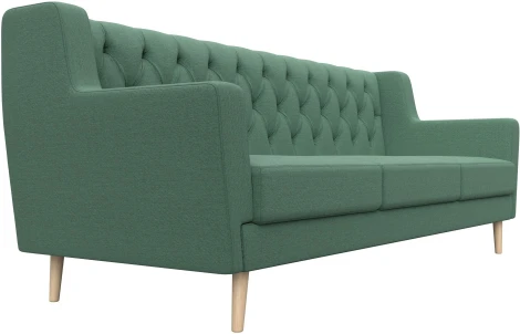 Диван кухонный прямой Брайтон 3 Люкс (Зеленый/Рогожка) Лига Диванов арт.123187