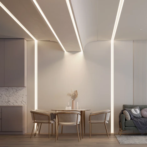 Профиль FANTOM-W45-BEVEL-2000 WHITE (Arlight, Алюминий) 039949