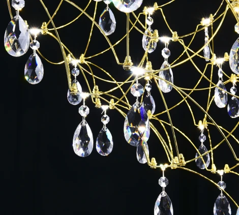 Подвесная люстра светодиодная с пультом и хрустальными подвесками Asfour MyFar Allegria MR2642-66P-50AD