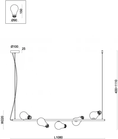 Подвесной светильник Freya Evidence FR5372PL-05B (220V, на тросе)