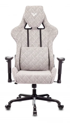 Кресло игровое Zombie VIKING LOFT серый Loft ромбик с подголов. крестовина металл