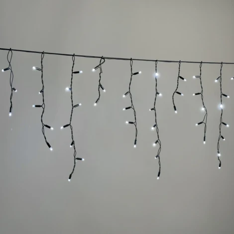 Гирлянда Бахрома 3,1 x 0,5 м белая 220В, 120 LED, провод черный каучук 2,3мм, IP65 Laitcom ECO120-1-2W