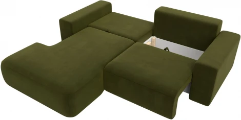 Диван угловой Лига-036 НПБ Классик левый угол (Зеленый/Микровельвет) Лига Диванов арт.121368L