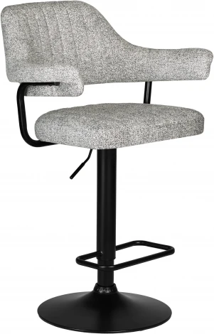 Стул барный DOBRIN CHARLY BLACK (светло-серый твид (LEO04))