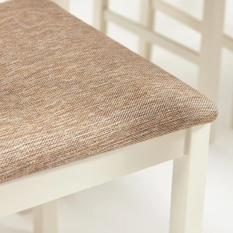 Обеденный комплект Хадсон (стол + 4 стула)/ Hudson Dining Set дерево гевея/мдф, стол: 110х70х75см / стул: 44х42х89см, ivory white (слоновая кость), ткань кор.-зол Tetchair 13692