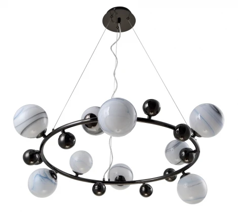 Подвесной светильник Crystal Lux SALVADORE SP9H BLACK CHROMIUM