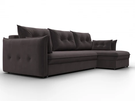 Диван угловой Лига-100 НПБ угол универсальный (ДСП,Фанера/Пластик/Велюр/Коричневый) Лига Диванов 133682