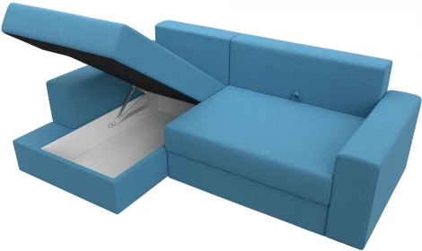 Диван угловой Майами левый угол (Голубой/Рогожка) Лига Диванов арт.121160L