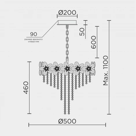 Подвесная люстра хрустальная Modelux ML.9521.500 GD