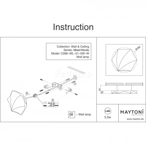 Настенный светильник Maytoni Mixed Moods C286-WL-01-5W-W