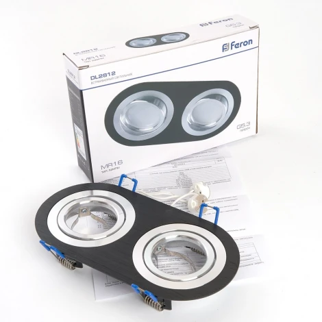 Светильник встраиваемый Feron DL2812 48462 50W G5.3 черный