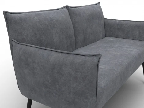 Диван прямой Лига-083 (Фанера/Металл/Велюр/Темно-серый) Лига Диванов 131076