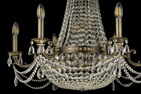 Подвесная люстра Dio D'Arte Lodi E 1.6.6.600 A (220V, хрусталь, на цепи, подсвечник, свеча)