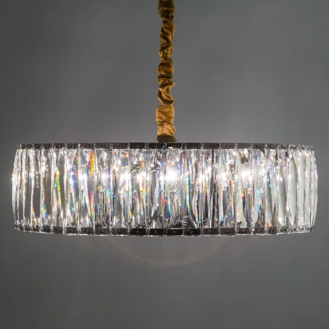 Подвесная люстра Eletto EL321P08 (220V, хрусталь, подвески, на цепи, круглые)