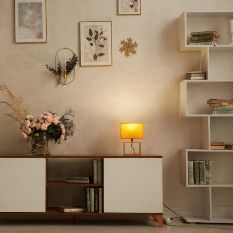 Настольная лампа оранжевый Uniel UML-B401 E27 ORANGE/WOOD