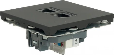 Розетка Ethernet RJ-45 (черный) Stekker Эмили 49848