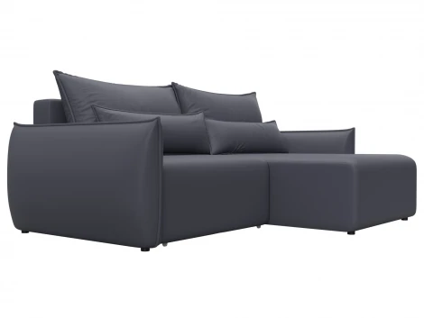 Диван угловой Лига-051 НПБ угол универсальный (ЛДСП,Брус,Фанера/Пластик/Экокожа/Серый) Лига Диванов 129889