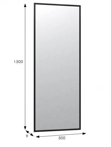 Зеркало настенное в раме Сельетта-5, черный 150 см х 50 см Mebelik 009800
