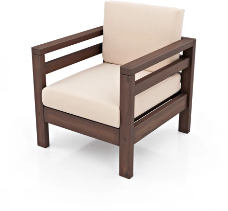 Кресло Arsko Домино орех велюр молочный