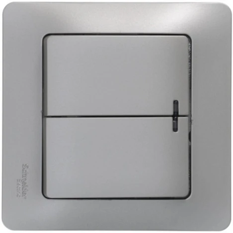 Выключатель встраиваемый двухклавишный с подсветкой (платина) Systeme Electric Glossa GSL001253