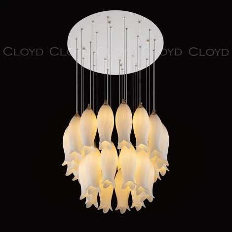 Потолочная люстра каскадная Cloyd Argana 11235 (цветы, птички)