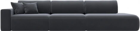 Диван прямой Лига-036 НПБ Модерн Лонг подлокотник слева (Серый/Велюр) Лига Диванов арт.121361L