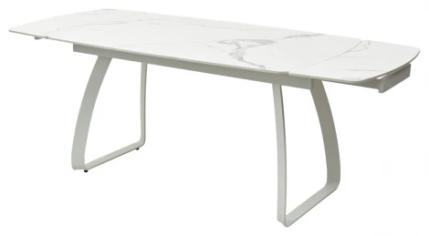 Стол LUGO 140 GLOSS STATUARIO WHITE SINTERED STONE/ WHITE