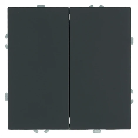 Выключатель двухклавишный (черный уголь, soft touch) Stekker Эмили 50247