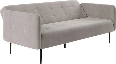 Monaco диван-кровать прямой с подлокотниками, трехместный, велюр серый Velutto 52 Top Concept арт.22308