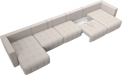 Диван П-образный Лига-052 НПБ МегаЛонг Лига Диванов (Замша) арт.128883